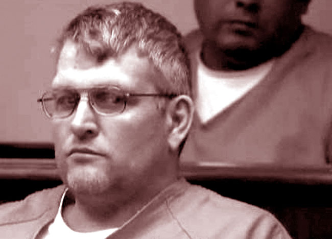 Una foto dell'assassino seriale canadese Keith Hunter Jesperson a processo