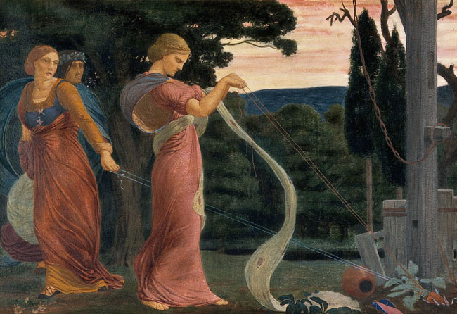 Dipinto di Robert Bateman: Tre donne raccolgono la mandragola (1870)